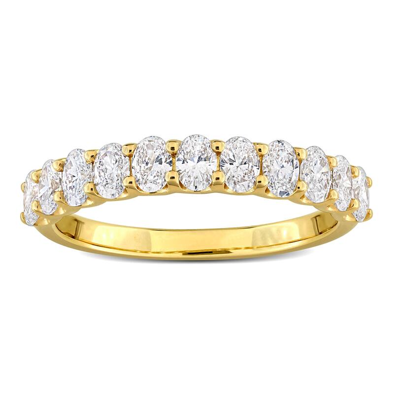 Miadora 1ct TW Oval Lab-Grown Diamond Semi-Eternity Anniversary Band 14k Yellow Gold
