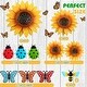 preview thumbnail 2 of 3, 12 Pcs Sunflower Metal Flowers Wall Decor