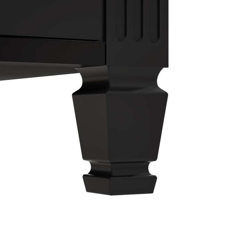 Roomfitters Bathroom Vanity with Sink, Ceramic Basin with One Tip-out Drawer, Three Side Drawers and Adjustable Shelf