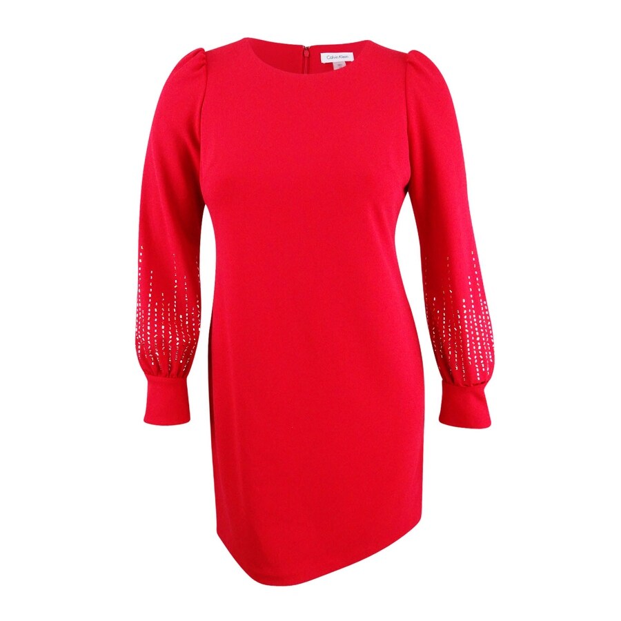 calvin klein plus size red dress