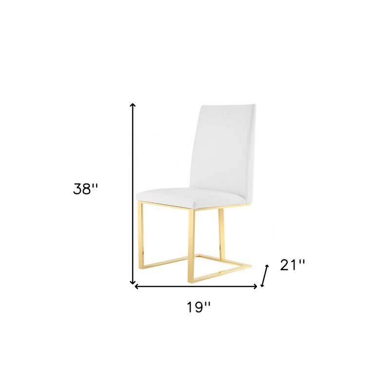 White Gold Contemporary Dining Chair - White and Gold
