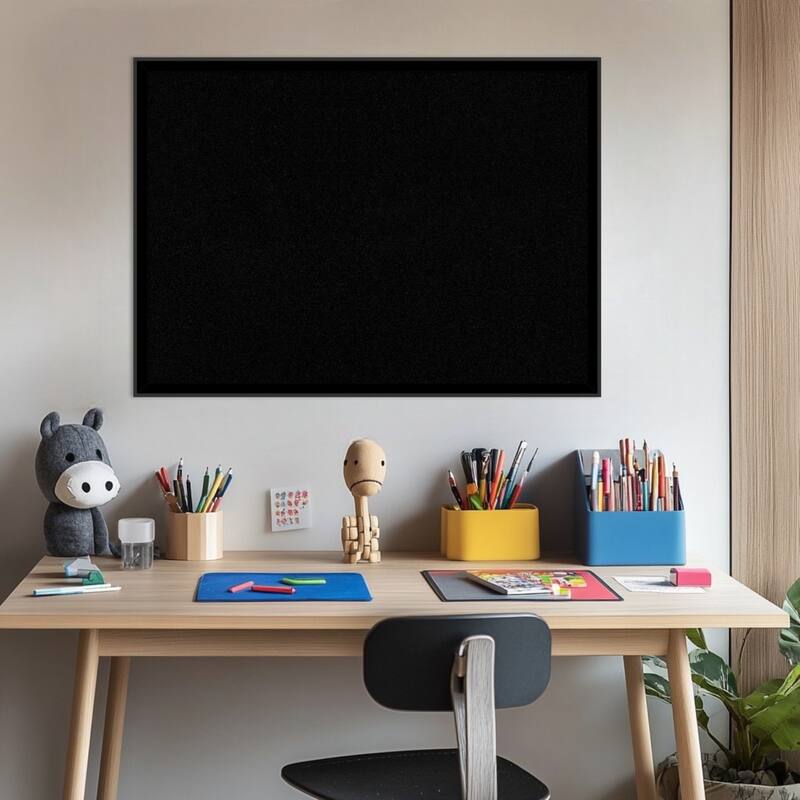 Incline Black Wood Framed Cork Board - Bulletin Board, Organization Board, Pin Board