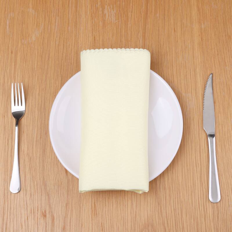 Polyester Cloth Napkins, 6 Pack Solid Washable Fabric Napkins - 19x19inch
