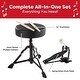 preview thumbnail 4 of 15, Hey Play 3pc. Kids Drum Set with Cymbal, 2 Toms, Bass Drum and Throne