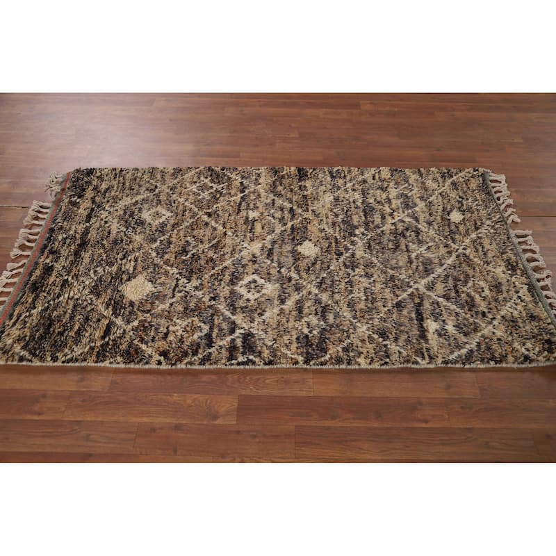 Trellis Plush Moroccan Accent Rug Handmade Wool Carpet - 3'0" x 5'5"