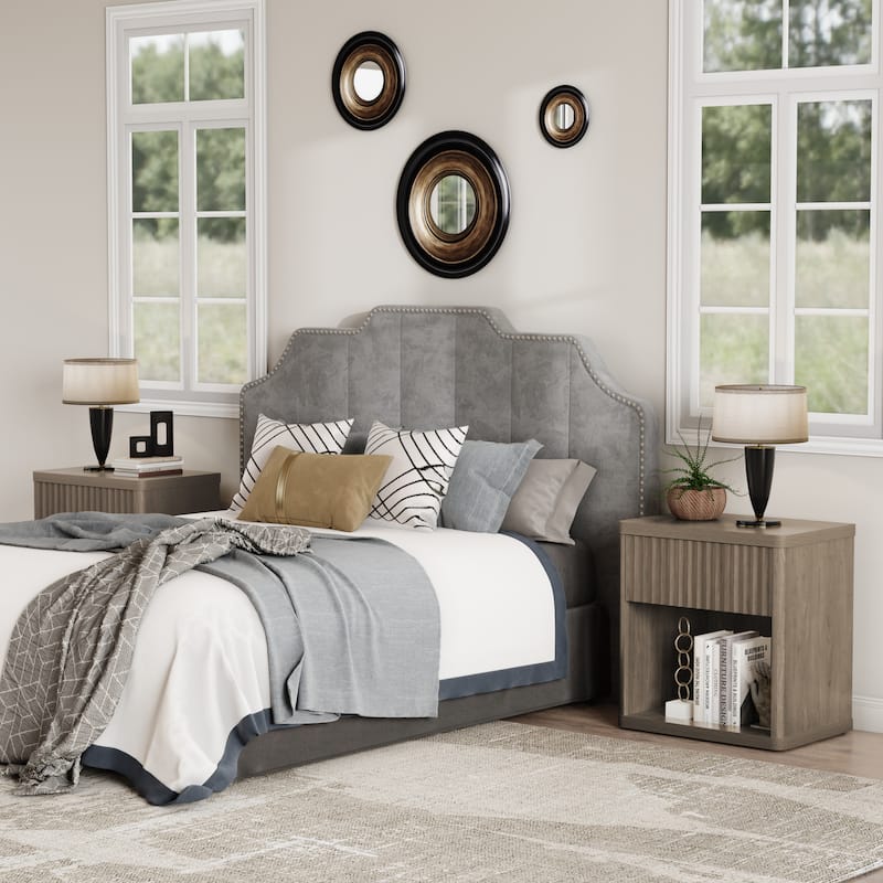 SICOTAS Set of 2 Nightstand with 1 Drawer and Open Storage