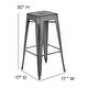 preview thumbnail 19 of 18, Distressed Metal Indoor-Outdoor 30-inch Backless Barstool (Set of 4)