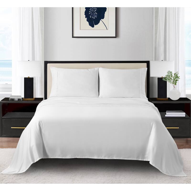Anne Klein Reverie 4-Piece Cotton Sheet Set - Twin - White