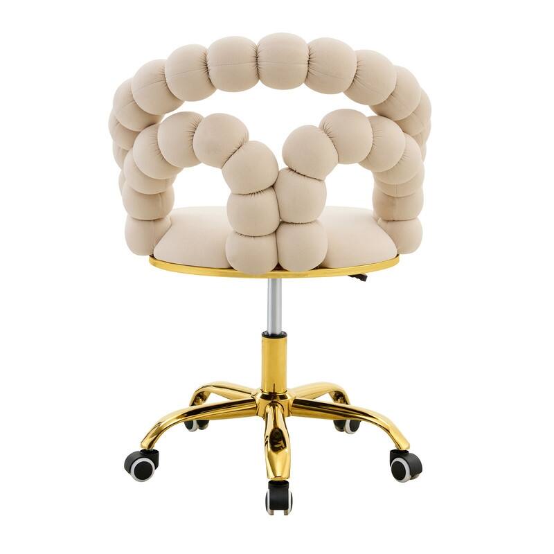 Velvet Bubble Chain Accent Chair with Gold Casters - Modern Sculptural Seating for Living Room & Office