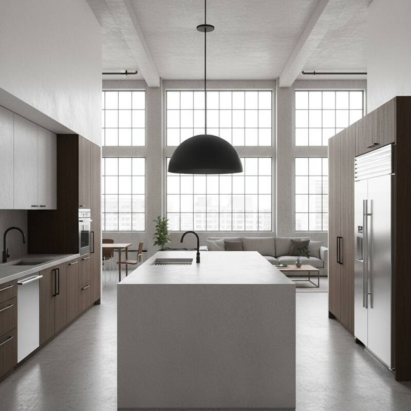 24 Inch Integrated LED Pendant Light Dimmable 5 Color Temperature Selectable - Black