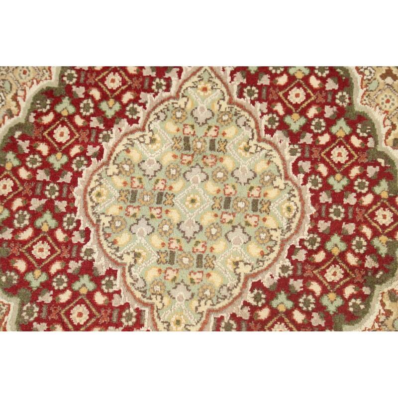 Wool/ Silk Vegetable Dye Tabriz Mahi Oriental Area Rug Hand-knotted - 4'0" x 6'4"