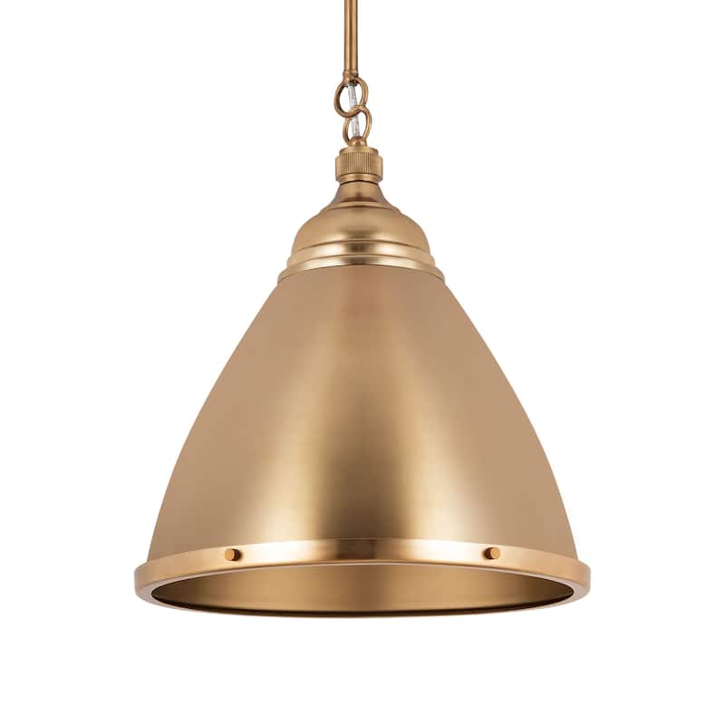 Elk Home Katelyn Satin Brass With Brass Metal Shade 1 Light Pendant