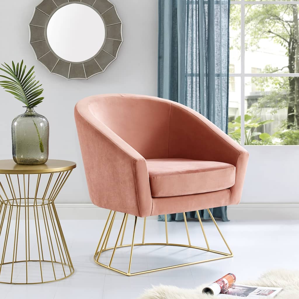 Inspired Home Sabrina Velvet Accent Chair For Living Room