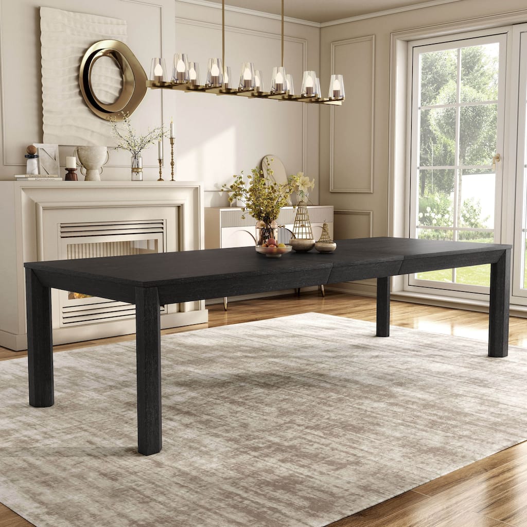 Furniture of America Durem Modern 118-inch Solid Wood Extendable Dining Table with Leaf