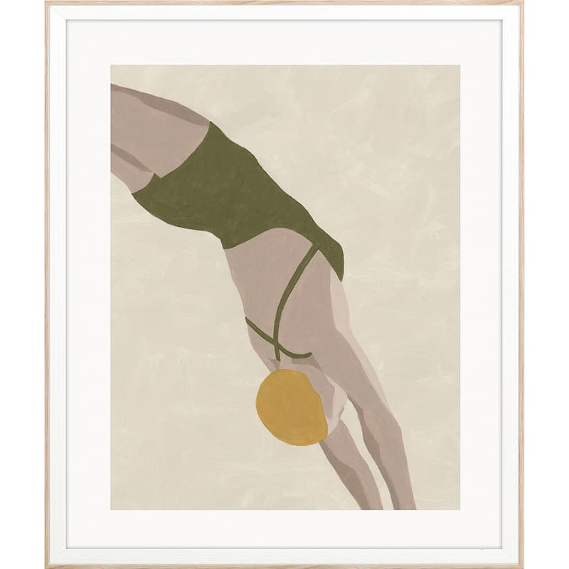 Plunge Framed Art Giclee Under Glass - Green - 34 X 28 X 2