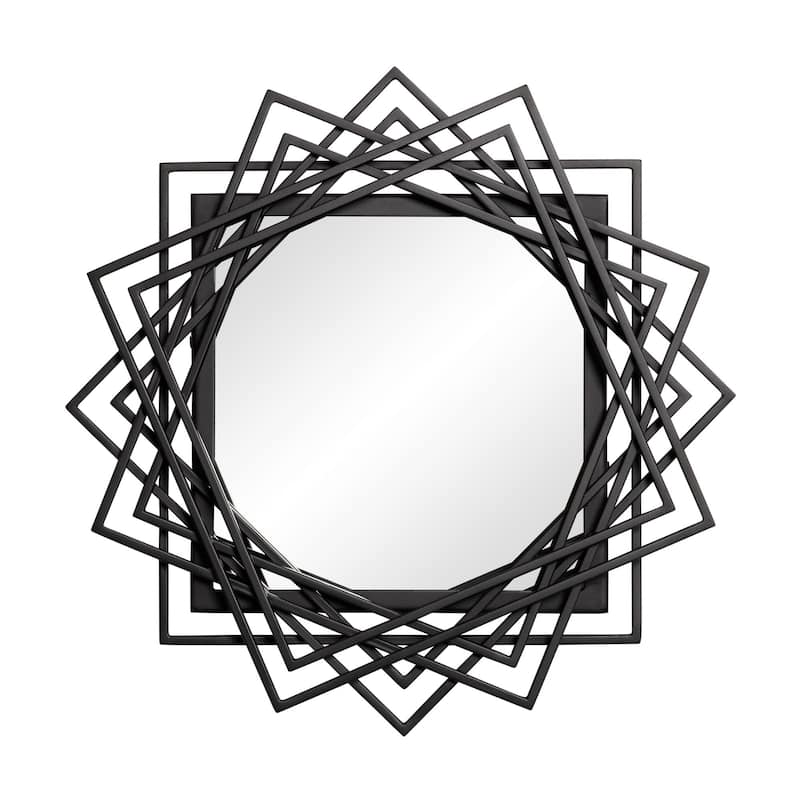 Lexicon 16 Inch Black Square Wall Mirror - N/A - Matte Black