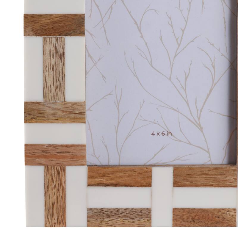 Resin Wood Picture Frame Arch Design Home Office Decor - 4x6" Ivory