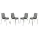 preview thumbnail 17 of 37, LeisureMod Astor Set of 4 Acrylic Plastic Transparent Dining Side Chair With Chrome Base for Home Kitchen Restaurant Transparent Black