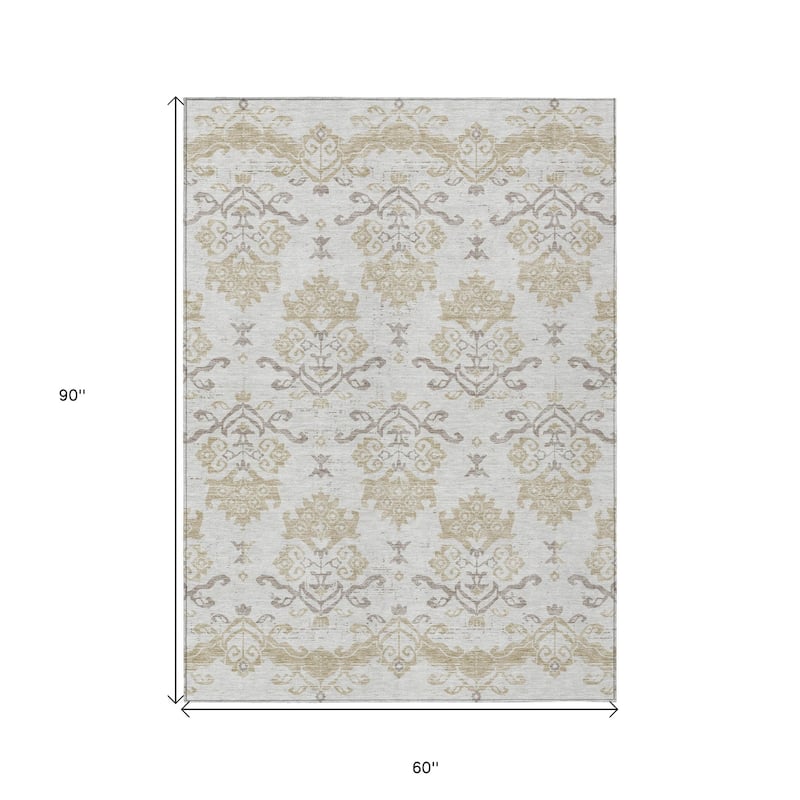 HomeRoots Oriental Transitional Rectangle Outdoor Rug