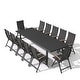 preview thumbnail 41 of 41, 9/11/13-Piece Outdoor Patio Dining Set All-Weather Aluminum Dining Table with Umbrella Hole and Adjustable Folding Chairs