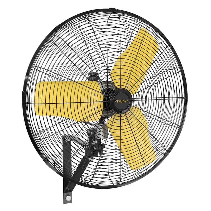 24" Outdoor Industrial Oscillating 3-Speed Heavy Duty Wall Mount Fan
