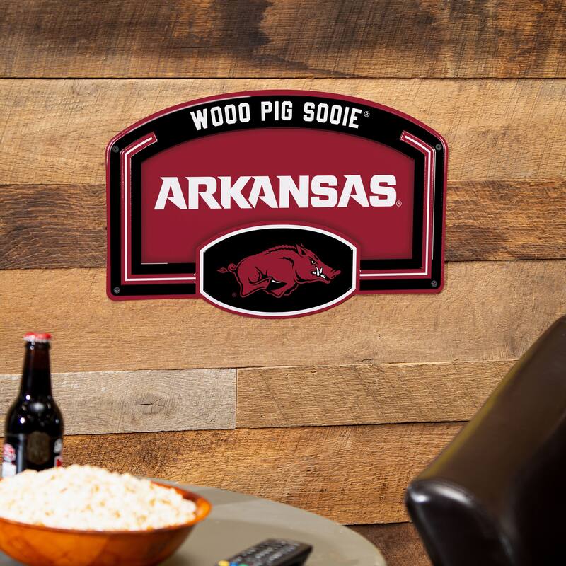 University of Arkansas Embossed Steel Wall Sign, 11" x 17"