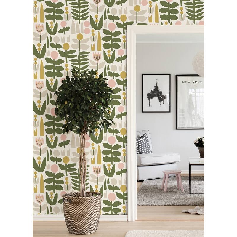 Leah Duncan Yellow A Bit Of Folk Peel & Stick Wallpaper