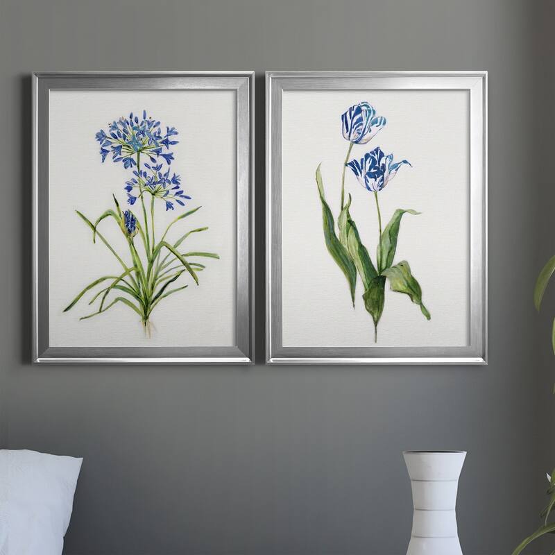 Blue Lively Botanical I Premium Framed Print - Ready to Hang - Multi-Color