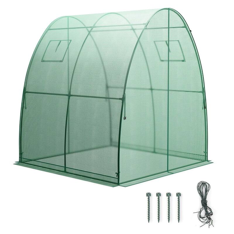Portable Outdoor Greenhouse Walk-in Tunnel Greenhouse Grow Tent - Green