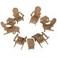 preview thumbnail 65 of 85, Vineyard HIPS Outdoor Folding Eco-Friendly All Weather Seashell Adirondack Chairs (12-Piece Conversation Set)