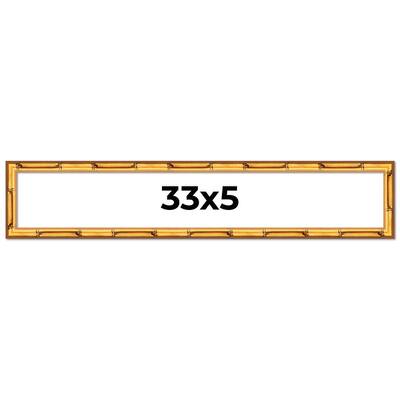 33x5 Frame Gold Bamboo Picture Frame Modern Photo Frame Includes UV Acrylic Shatter Guard Front Acid Free Foam Backing Board