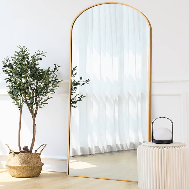 Lumioca Arch Floor & Full Length Gold Framed Wall Mirror