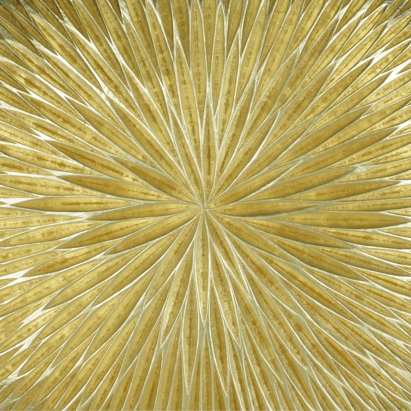 HUJI Golden Pine Wood Carving Plate Wall Decor