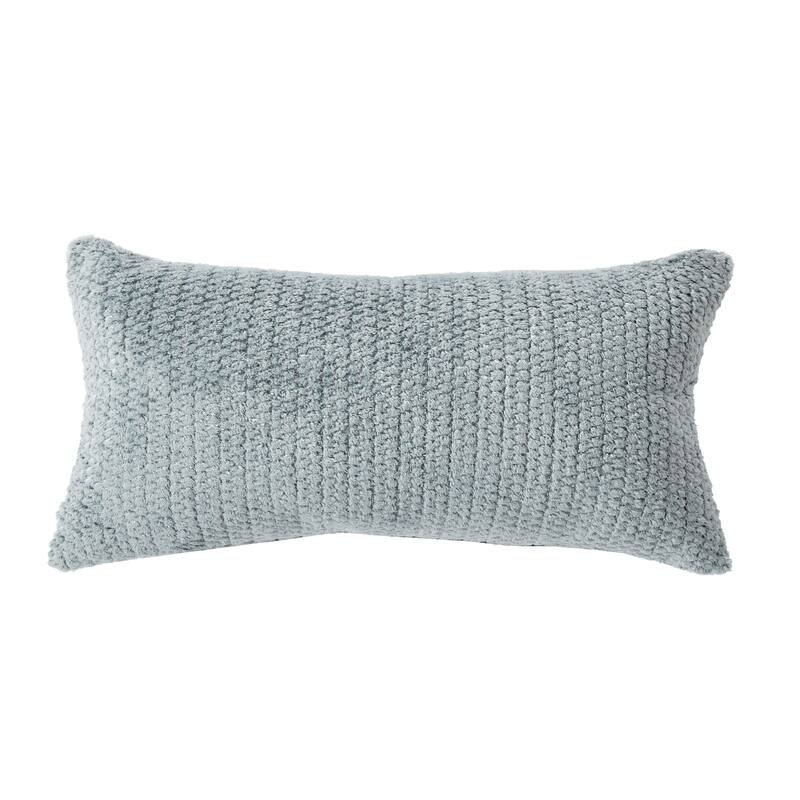Sorra Home Velvet Shimmer Single Indoor Textured Knife Edge Lumbar Pillow