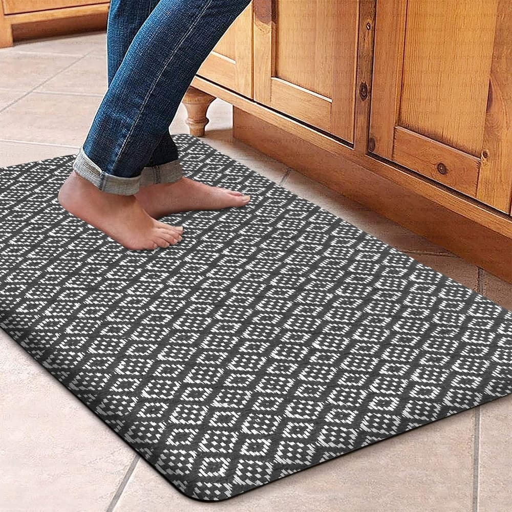 Woven Cotton Anti Fatigue Cushioned Kitchen | Doormat | Bathroom 18" x 30" Mats With Foam Backing Anti Slip - 18''x30''
