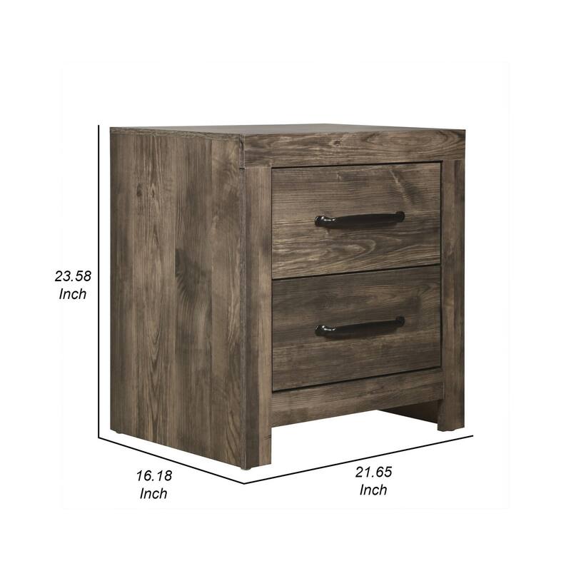 Gray Beige 2 Drawer 16.18 in. W Nightstand with Sturdy Hardware and Ample Storage
