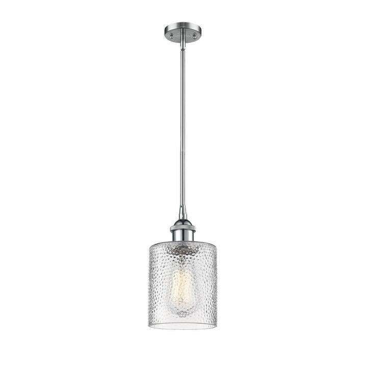 Innovations Lighting Cobbleskill 5" Wide Mini Pendant - Polished Chrome / Clear Ripple