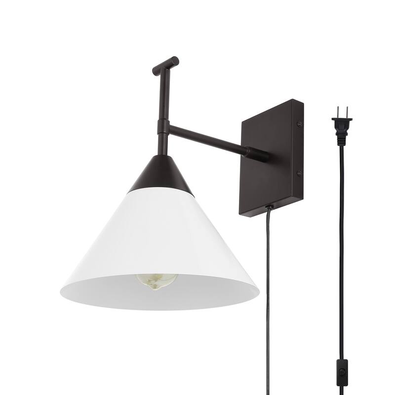 SAFAVIEH Velezia 13-inch Plug-in Wall Sconce with LED Bulb - 9.5 in. W x 12.5 D in. x 12 in. H