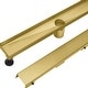preview thumbnail 4 of 3, brushed gold 24 inch Linear shower drain with ABS base - 24 x 2.75