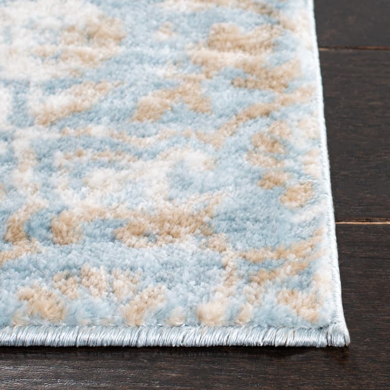 SAFAVIEH Isabella Eriona Traditional Rug - 6'7" Square - Denim Blue/Ivory - Square