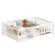 preview thumbnail 17 of 102, Montessori Floor Bed with Fence Guardrail and Removable Door Toddler Floor Wood Bed Frame for Kids Boys Girls Children's Room