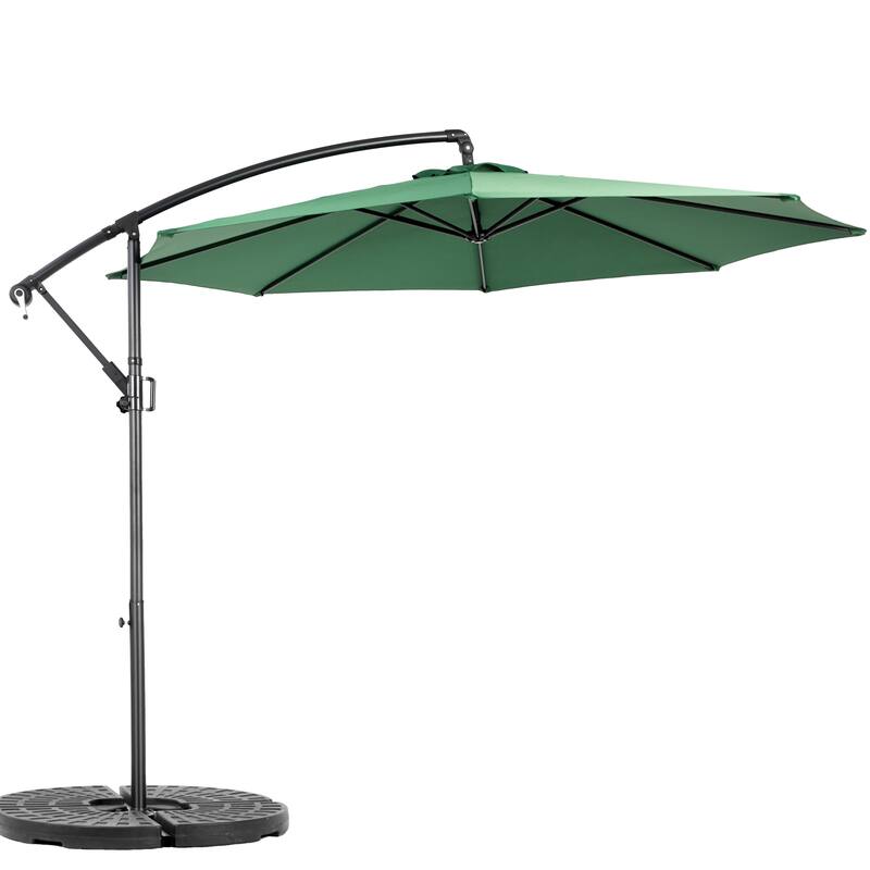 9.64 ft. Steel Market Outdoor Patio Umbrella with 8 Ribs, Offset Hanging Umbrella with Easy Tilt Adjustment