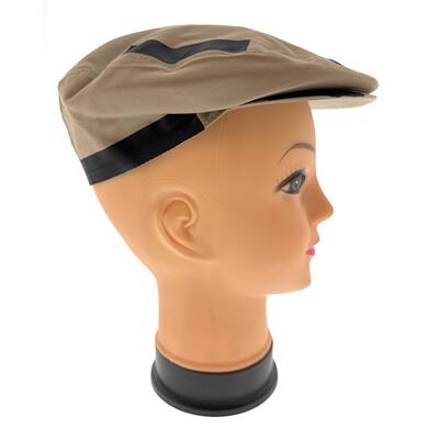 Dolce & Gabbana Beige/Black Solid Signature Modern Flat Cap-ayered Brim with Sleek Edge for womens