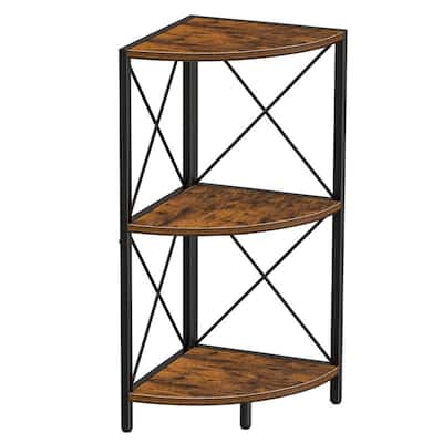 Corner Shelf with Metal Frame - 11.8"D x 11.8"W x 26.9"H