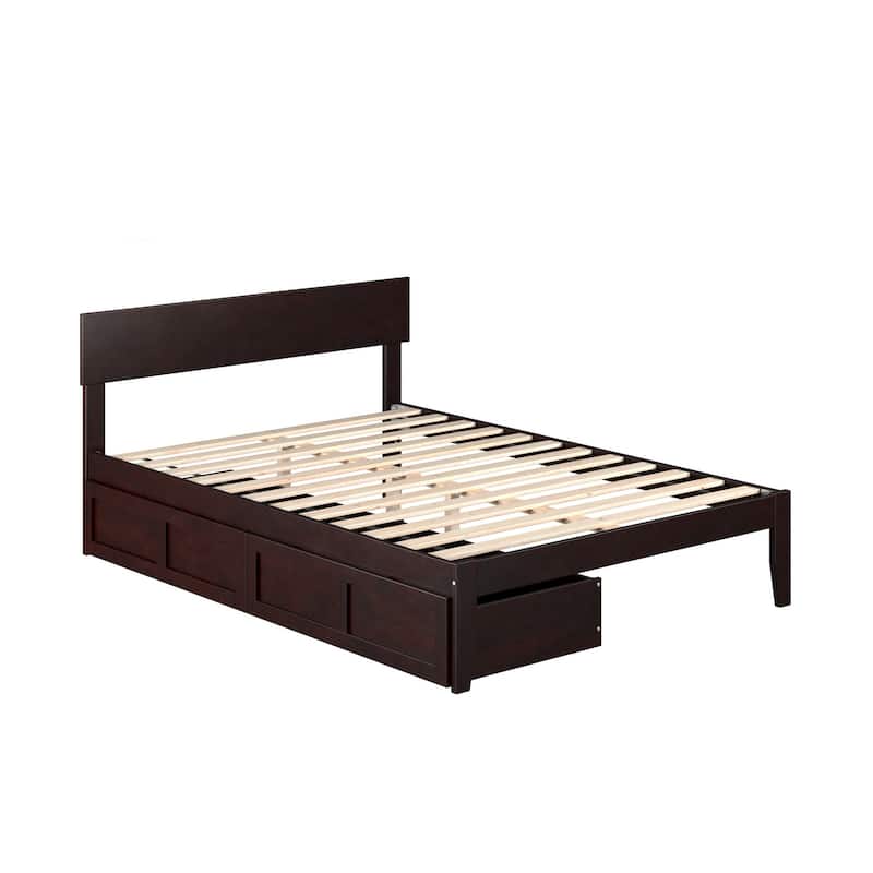 Boston Full Bed with 2 Drawers in Espresso