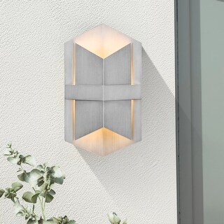 Modern LED Up Down Outdoor Armed Sconce 3000K Warm White(2 Pack) - N/A ...