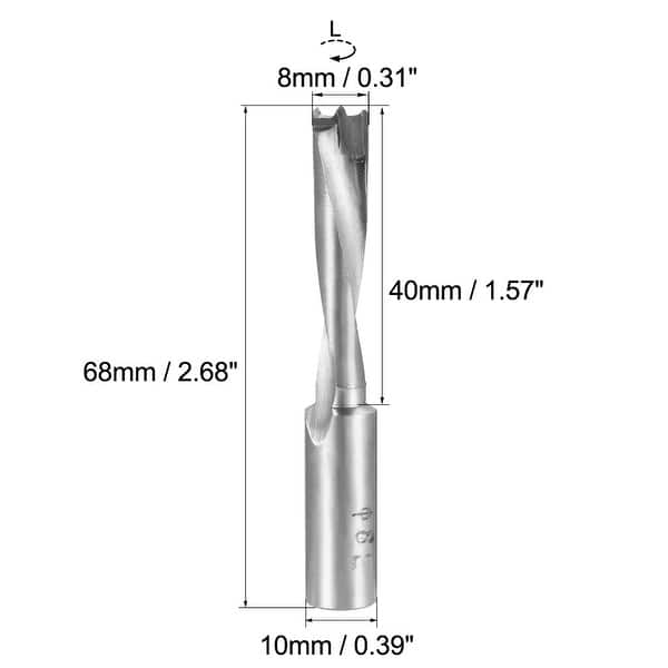 Brad Point Drill Bits for Wood 8mm x 68mm Left Turning Carbide Drilling ...