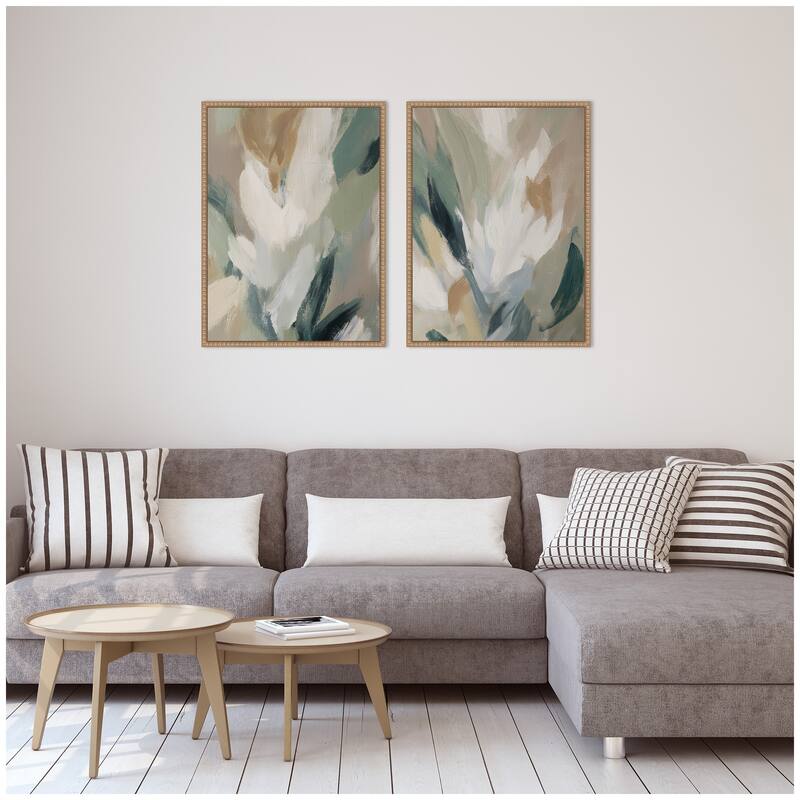Kate and Laurel Plant Form No. 1 & No. 2 2 Piece Framed Canvas Wall Art Set by Amy Lighthall