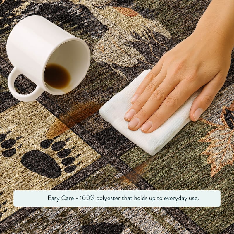 Machine Washable Indoor/ Outdoor Lodge Impressions Chantille Rug