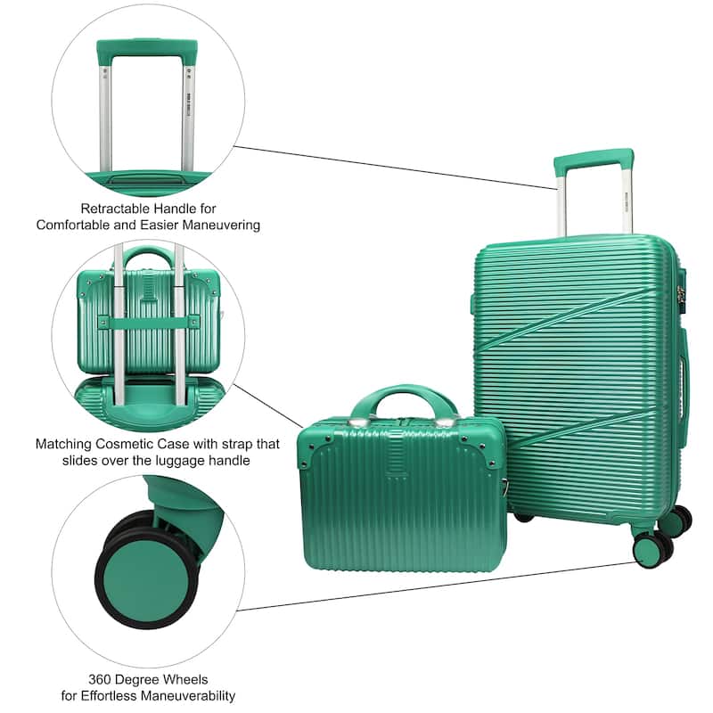 World Traveler 2-Piece Carry-on Vanity Trunk Luggage Set